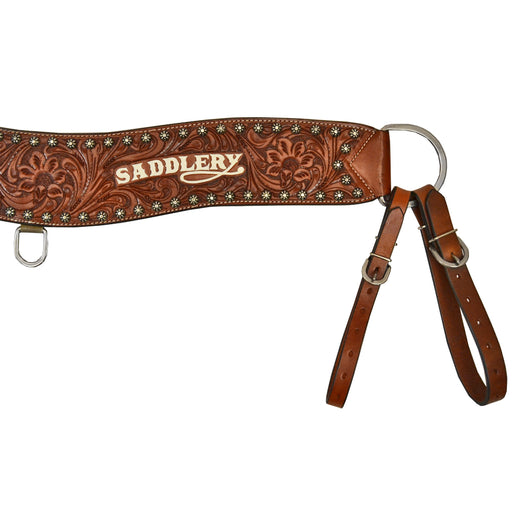 Teskey's Saddlery Medium Oil Floral Tooled Tripping Collar Tack - Breast Collars Teskey's   