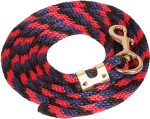 Poly Lead Rope with Bolt Snap Tack - Halters & Leads - Leads Teskey's Navy/Red/Black  