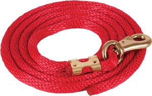 Poly Lead Rope With Bull Snap Tack - Halters & Leads - Leads Teskey's RED  