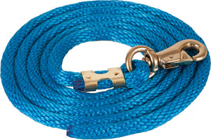 Poly Lead Rope With Bull Snap Tack - Halters & Leads - Leads Teskey's BLUE  