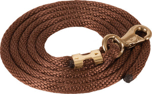 Poly Lead Rope With Bull Snap Tack - Halters & Leads - Leads Teskey's BROWN  