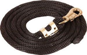 Poly Lead Rope With Bull Snap Tack - Halters & Leads - Leads Teskey's BLACK  