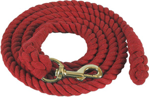 Cotton Lead Rope Tack - Halters & Leads - Leads Mustang Red  