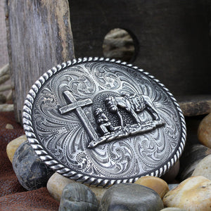 Montana Silversmiths Christian Cowboy Attitude Belt Buckle ACCESSORIES - Additional Accessories - Buckles Montana Silversmiths   