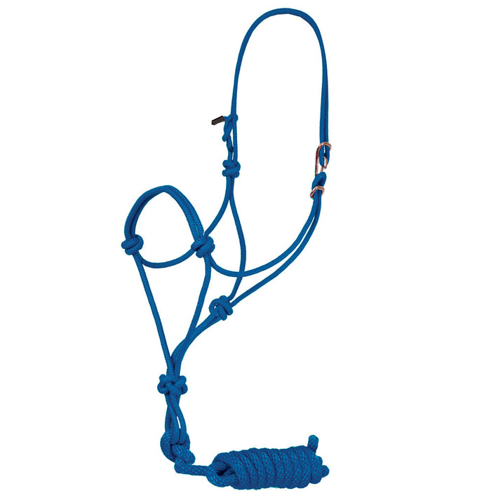 Easy-On Rope Halter with Lead Tack - Halters & Leads Mustang Blue