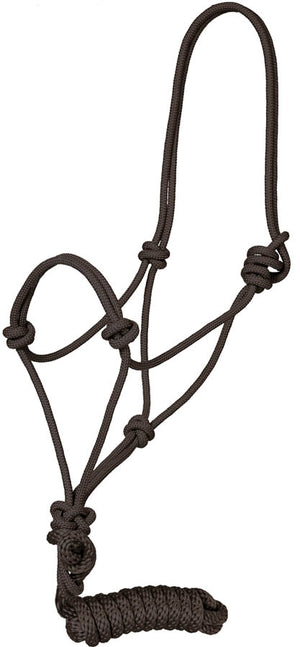 Traditional Rope Halter with Lead Tack - Halters & Leads Mustang BLACK  