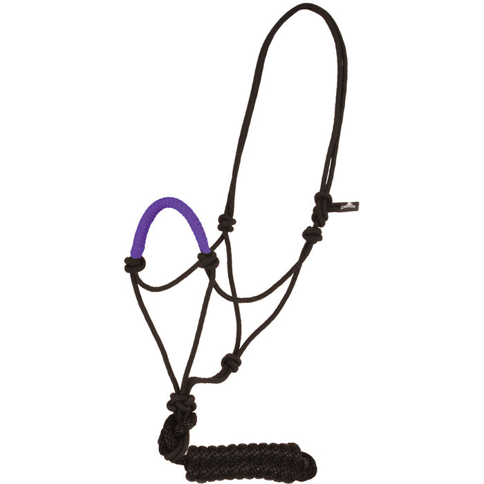 Solid Nose Rope Halter with Lead Tack - Halters & Leads Mustang Purple