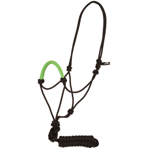Solid Nose Rope Halter with Lead Tack - Halters & Leads Mustang Lime
