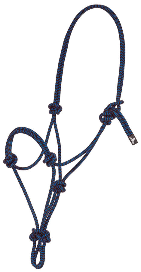 Mustang Brand Rope Halter Tack - Halters & Leads Mustang Blue/Black