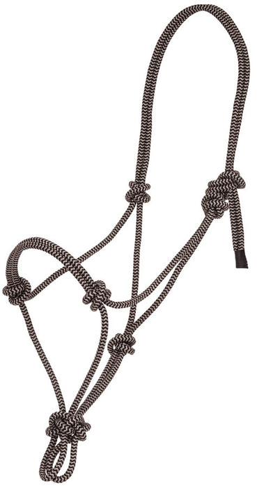 Mustang Brand Rope Halter Tack - Halters & Leads Mustang Black/Silver