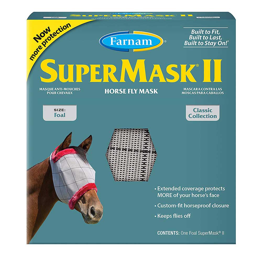 SuperMask II Foal Fly Mask Equine - Fly & Insect Control Farnam Hunter Green  