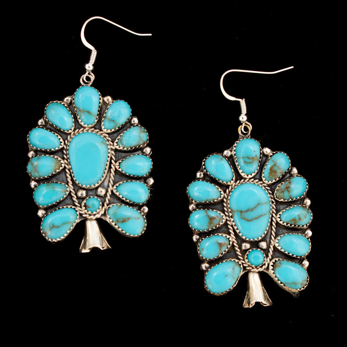 Zuni Large Turquoise Cluster Blossom Earrings WOMEN - Accessories - Jewelry - Earrings Al Zuni   