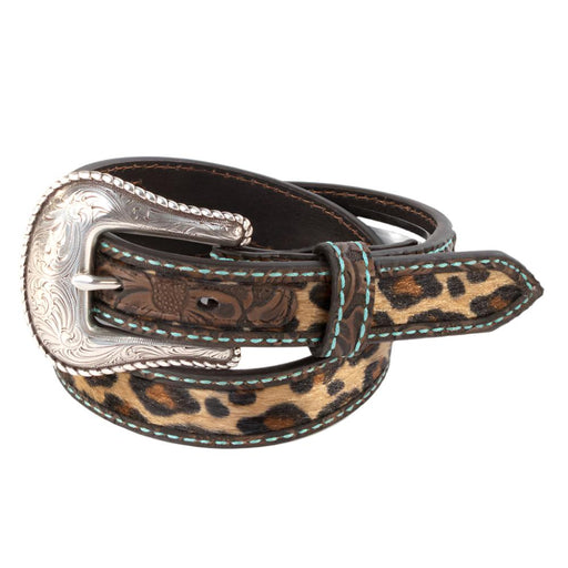 Ariat Girls Leopard Turquoise Stitch Belt - FINAL SALE KIDS - Accessories - Belts M&F Western Products