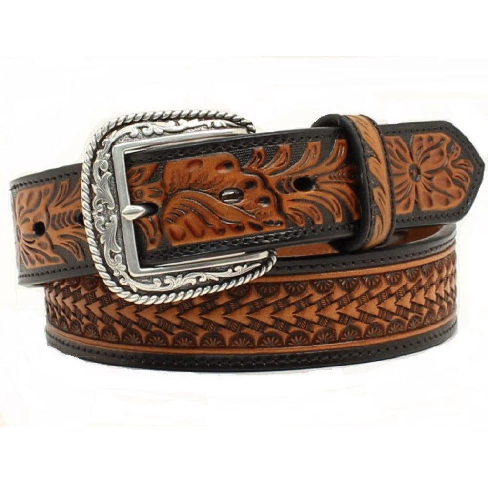 Ariat Arrowhead Basketweave Tooled Leather Belt MEN - Accessories - Belts & Suspenders M&F Western Products   