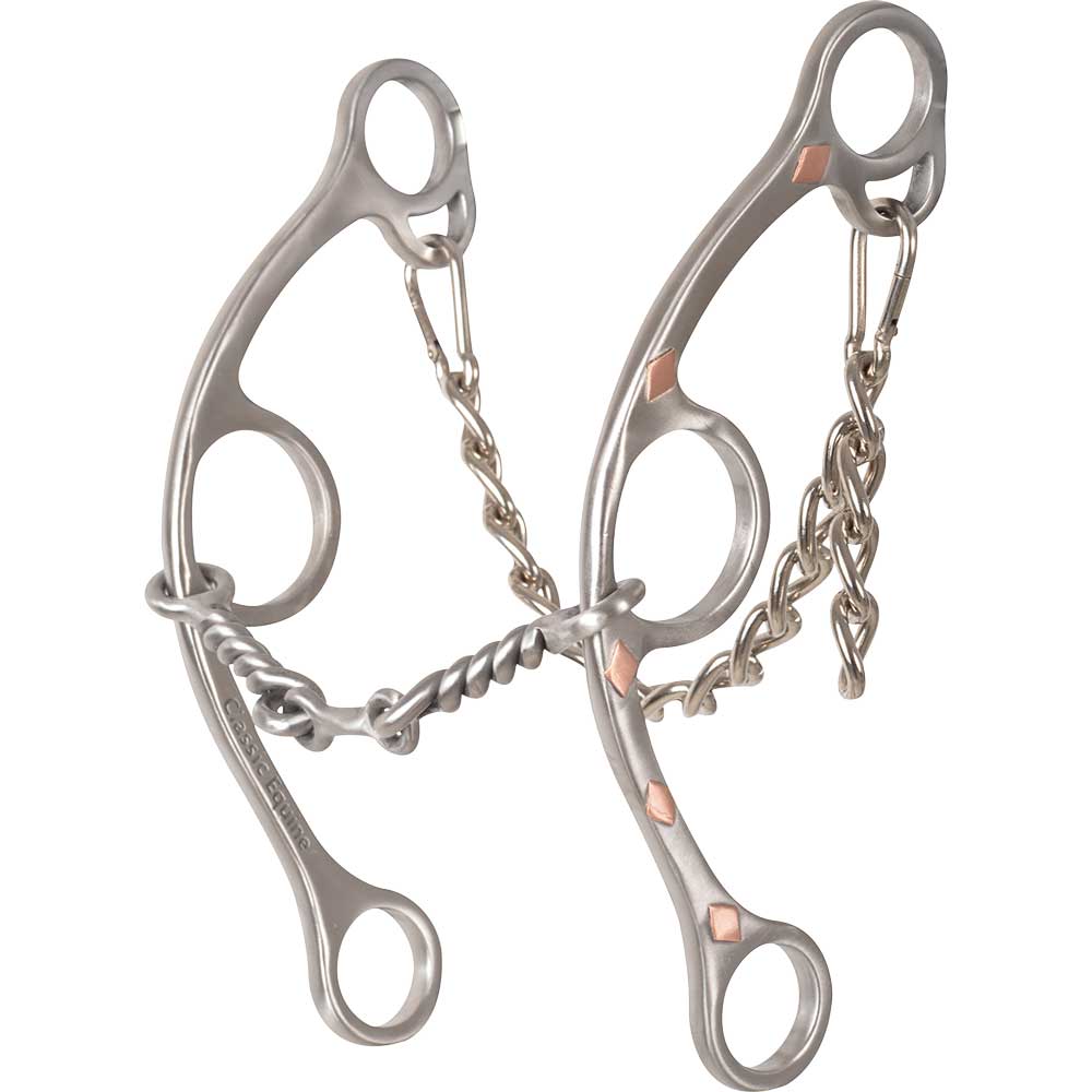 Sherry Cervi Diamond Long Shank Twisted Wire Dogbone Gag Bit Tack - Bits, Spurs & Curbs - Bits Classic Equine   