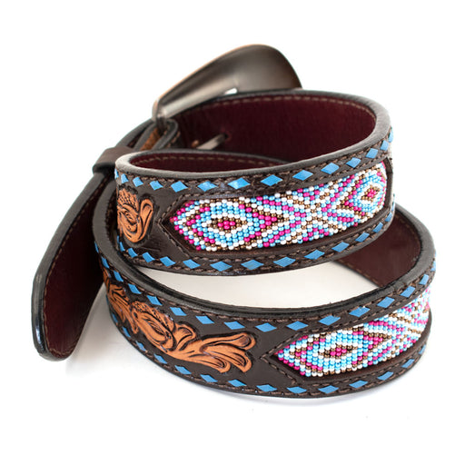 Teskey's Blue Buckstitch Beaded Belt (Kids) MEN - Accessories - Belts & Suspenders Teskey's Belts 20  