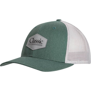 Classic Rope Cap with Faux Leather Patch Logo HATS - BASEBALL CAPS Classic Green Heather/Grey  