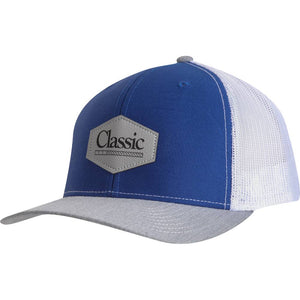 Classic Rope Cap with Faux Leather Patch Logo HATS - BASEBALL CAPS Classic Royal/Heather Grey  