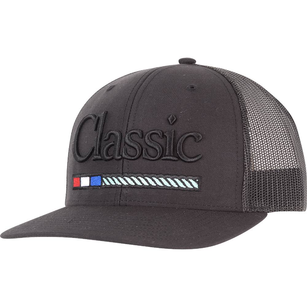 Classic Rope Cap with Large Embroidered 3D Logo HATS - BASEBALL CAPS Classic Equine Black  