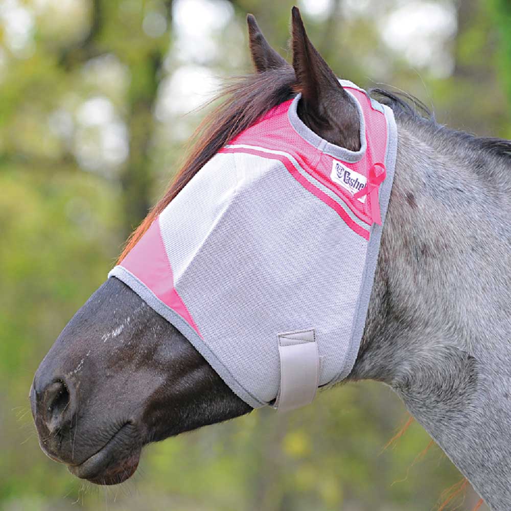 Cashel Charity Breast Cancer Research Crusader Fly Mask Equine - Fly & Insect Control Cashel Arabian No Ear 