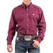 Cinch Men's Burgundy Solid Button Down Shirt MEN - Clothing - Shirts - Long Sleeve Cinch