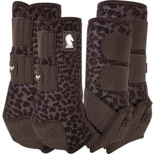 Classic Equine Legacy2 - Pattern Tack - Leg Protection - Splint Boots Classic Equine Black Leopard - Full Set Small 