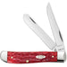 WR CASE Peach Seed Jig Dark Red Bone CS Mini Trapper Knives W.R. Case   