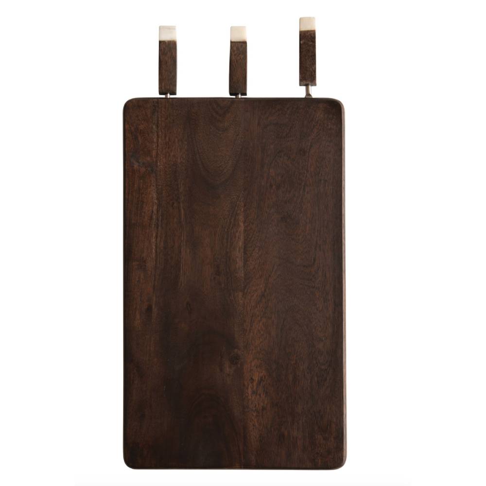 Acacia Chopping Board & Knives HOME & GIFTS - Tabletop + Kitchen - Serveware & Utensils Creative Co-Op   