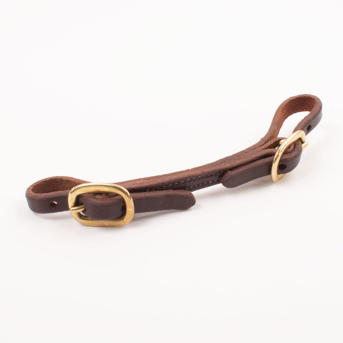 Teskey's Flat Leather Curb Strap Brass Buckle Tack - Bits Teskey's Heavy Oil