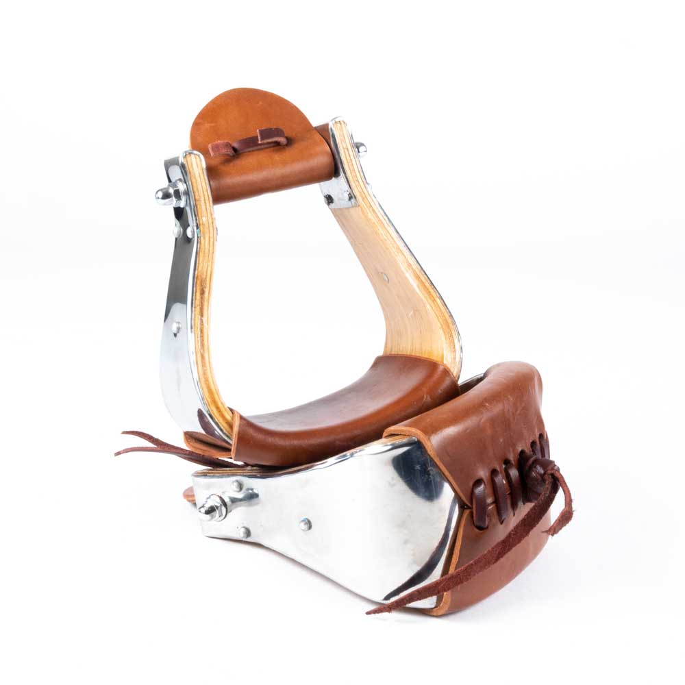 Stainless Monel Stirrups with Leather Treads Tack - Saddle Accessories Teskey's 4" Bell  