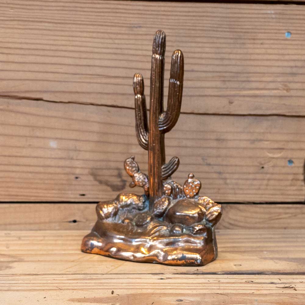 Single Brass Cactus Bookend Collectibles MISC   