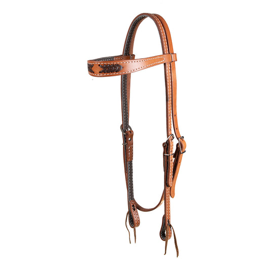 Teskey's Browband Headstall w/Latigo Lacing Tack - Headstalls Teskey's