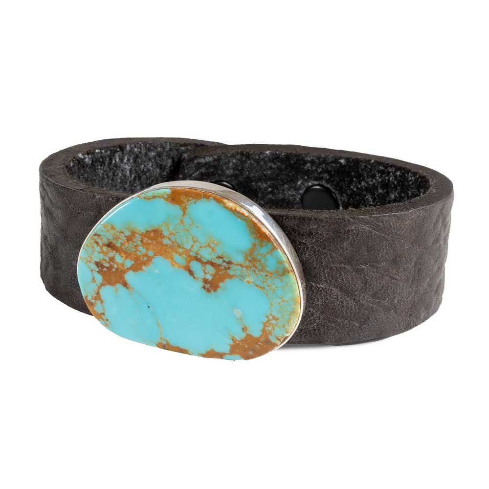 Turquoise Stone Leather Bracelet Unclassified QUE' CHULA COLLECTION   