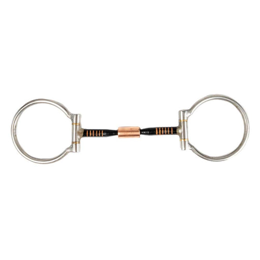 Stainless Steel Racing Ring Snaffle with Copper Inlay and Roller Mouth Tack - Bits Formay   