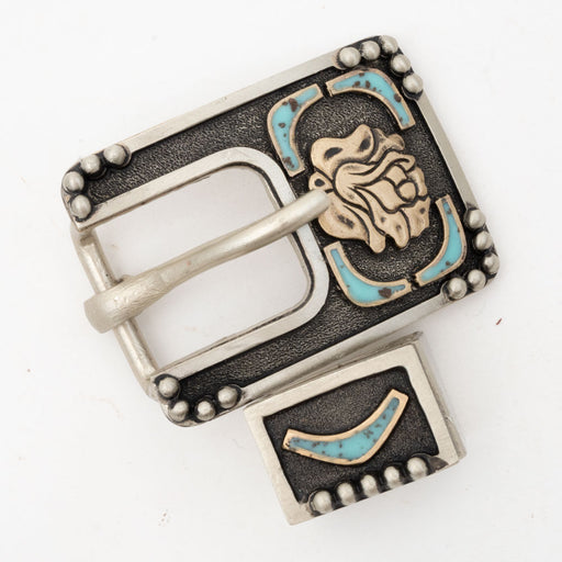 Rose Buckle with Turquoise Accents Tack - Conchos & Hardware MISC   