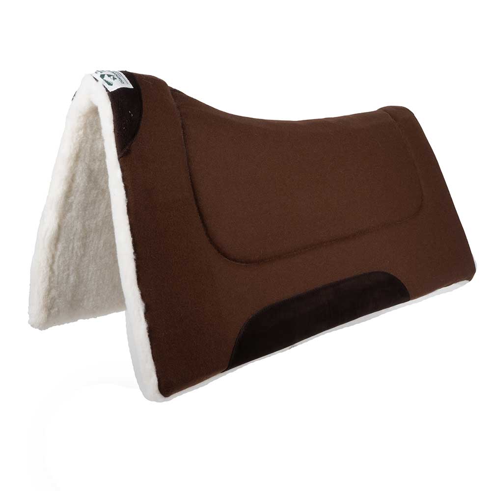 Diamond Wool Contoured Comfort Cutter Wool Top Pad Tack - Saddle Pads Diamond Wool Brown  