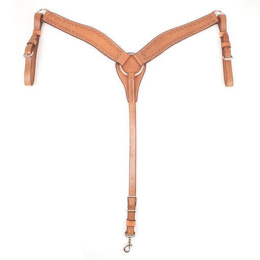Teskey's 2-1/2" Slick Out Breast Collar with Running W Border Tack - Breast Collars Teskey's Light Oil  