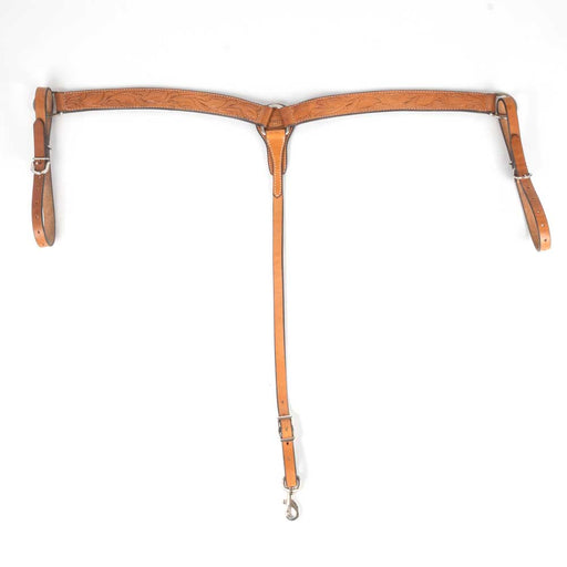 Teskey's 1-1/2" Leather Breast Collar with Floral Tooling Tack - Breast Collars Teskey's   