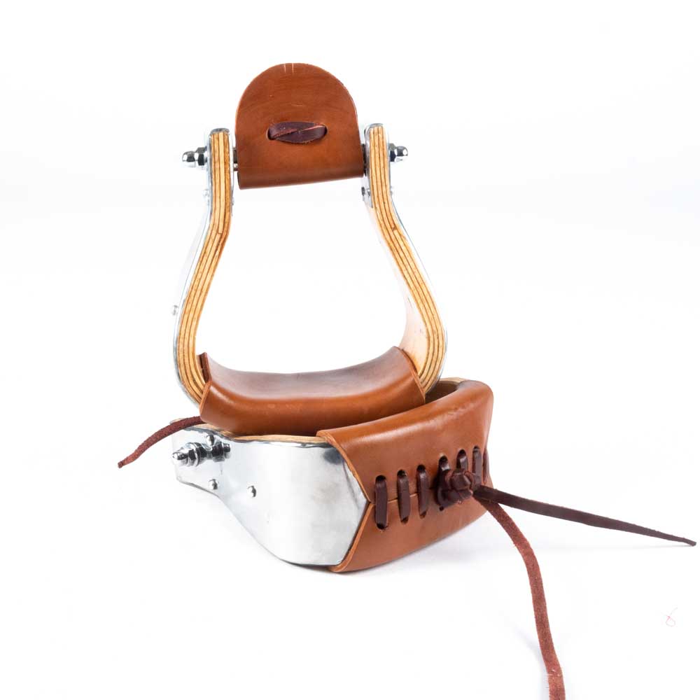 Teskey's Stainless Monel Stirrups with Leather Treads - Teskeys Teskey's Stainless Monel Stirrups with Leather Treads - Teskeys