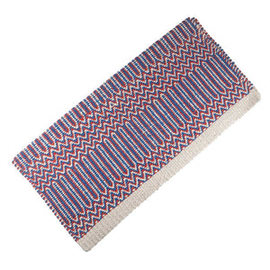 Double Weave Saddle Blankets Tack - Saddle Pads Mustang Red/White/Blue  