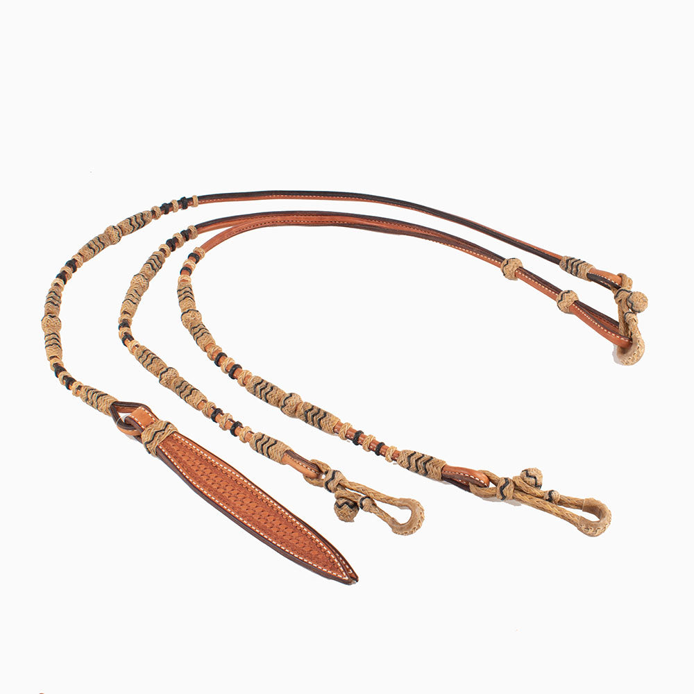 Teskey's Rawhide Accented Leather Romel Reins Tack - Reins Teskey's   