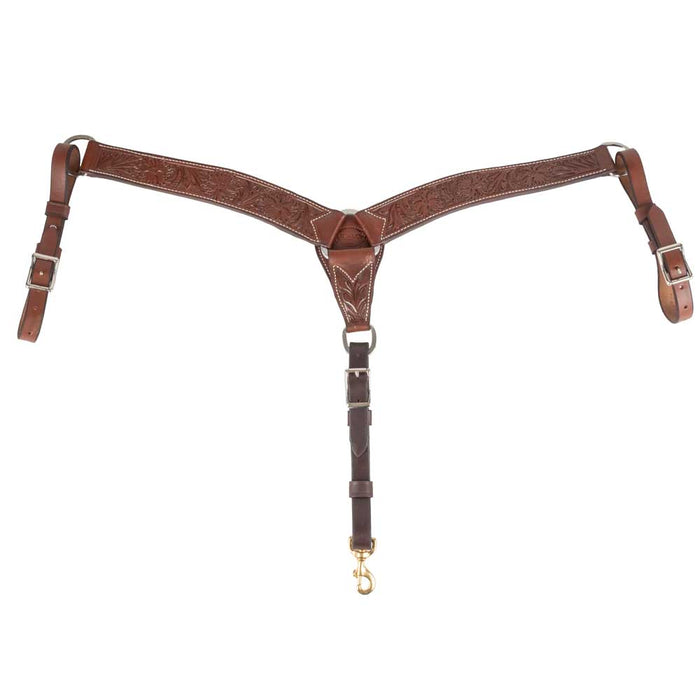 Teskey's 2" Floral Tooled Breast Collar Tack - Breast Collars Teskey's   