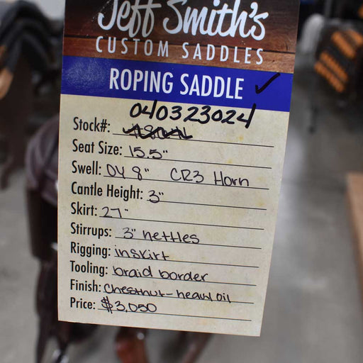 15.5" JEFF SMITH ROPING SADDLE Saddles - New Jeff Smith