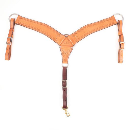 Teskey's 3" Barbwire Border Breast Collar Tack - Breast Collars Teskey's Light Oil  