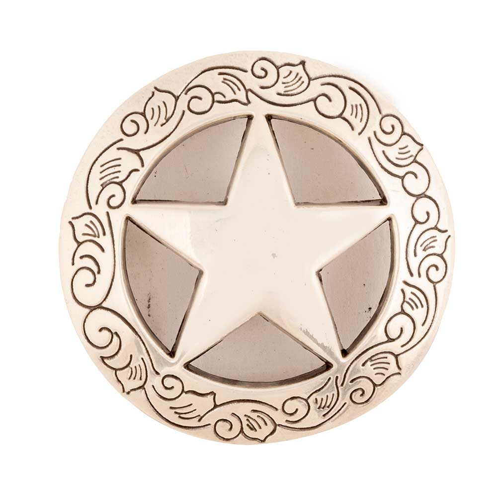 Engraved Ranger Star Concho Tack - Conchos & Hardware - Conchos MISC Wood Screw  