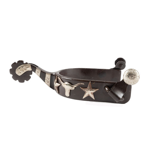 Formay Brown Youth Spurs with Longhorn Skull Tack - Spurs Formay