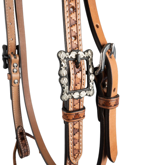 Teskey's Aztec Stamped Browband Headstall Tack - Headstalls Teskey's   
