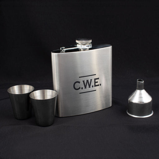 Engravable Flask Set w/Shot Glasses and Display Box Customs & Awards - MISC MISC
