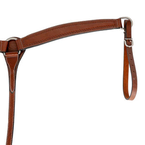 Teskey's 2" Leather Breast Collar with Shell Border Tack - Breast Collars Teskey's Chestnut  