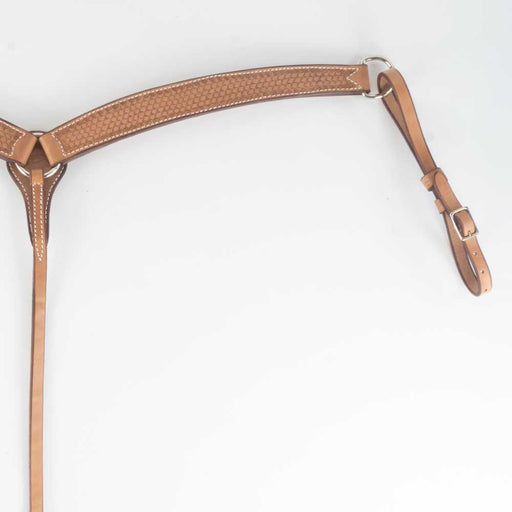 Teskey's 1-3/4" Basket Stamped Breast Collar with Shell Border Tack - Breast Collars Teskey's Light Oil